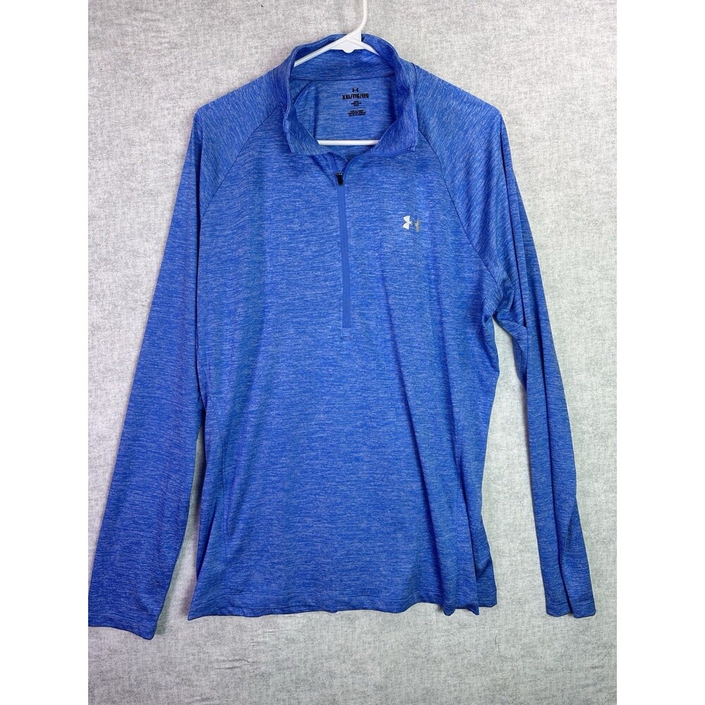 Under Armour UA Tech Quarter Zip Pullover Womens XXL Blue Lightweight Golf Loose